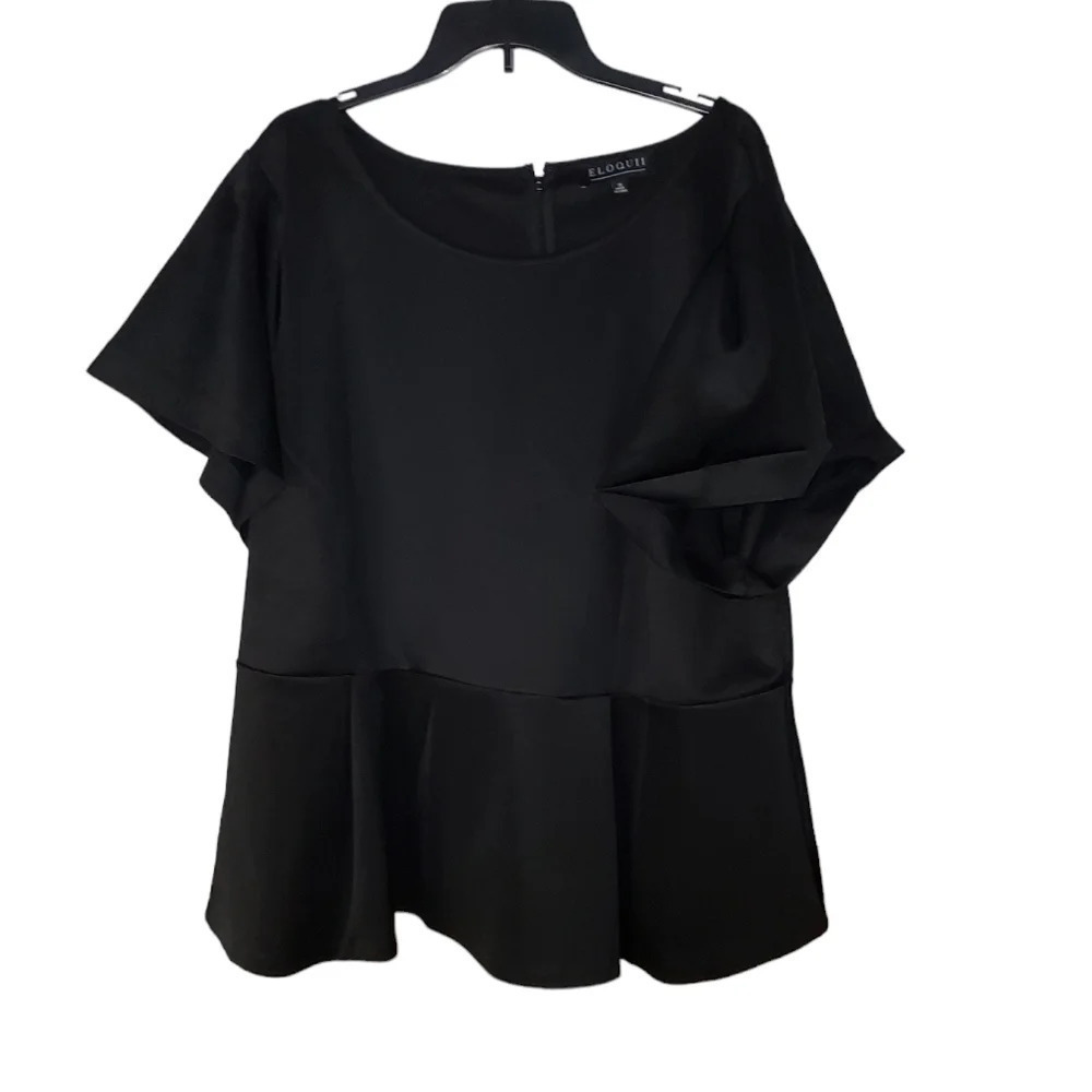 Eloquii black peplum top read disclaimer